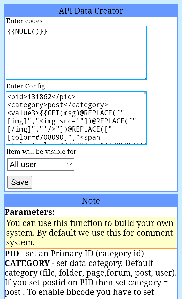 Autopost page code